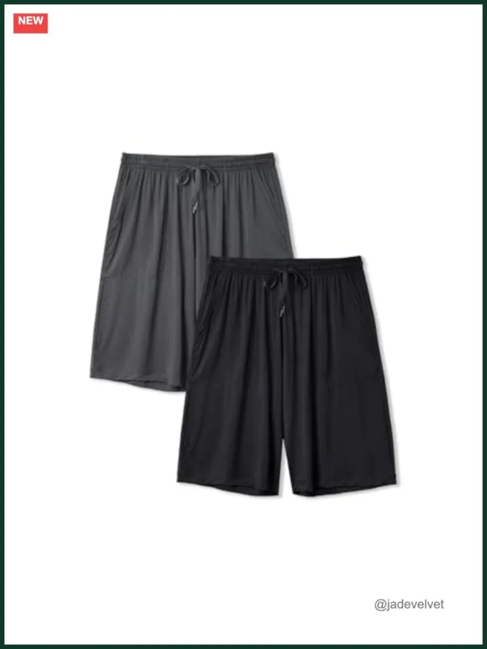 Cloud-Soft Bamboo Rayon Men's Pajama Shorts 2 Pack Sleep Shorts Loungewear